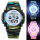 Montre numérique électronique LED Shoous pour enfants horloge chronographe montres de sport