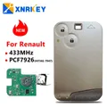 XNRKEY-Carte-clé intelligente à 2 boutons pour voiture Renault puce PCF7926 433Mhz sans logo