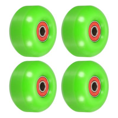 52mm Skateboard Wheels with Bearings Street Wheels Cruiser 95A, Green Red 4pcs