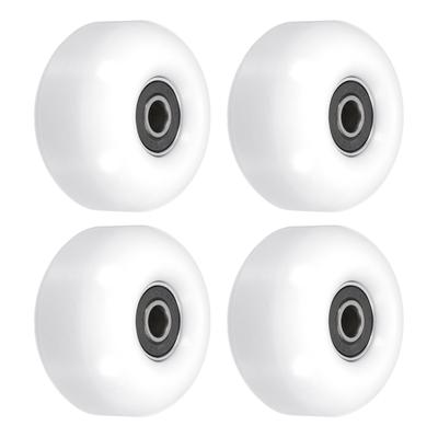 52mm Skateboard Wheels with Bearings Street Wheels Cruiser 95A, White Black 4pcs