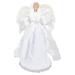 14" White Angel with Lighted Wings Christmas Tree Topper