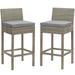 Conduit Bar Stool Outdoor Patio Wicker Rattan Set of 2