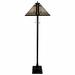62" Brown Two Lights Traditional Shaped Floor Lamp With Brown And White Stained Glass Cone Shade - 62 X 17 X 17