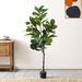 SAFAVIEH Faux Multi Branch Fiddle Leaf Fig 72-inch Potted Tree - 33" W x 33" D x 72" H