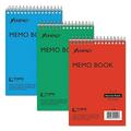 Ampad Efficiency Pocket Notebook Recycled 4 X 6 Inches Single Wire Top Open Assorted Covers 3 Notebooks per Pack Red/Blue/Green (45-094)