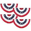 American Pleated Fan Flag 3 X1.5 Ft USA Patriotic Flag Bunting Half Fan Banner Decoration Indoor/Outdoor(Set of 4)