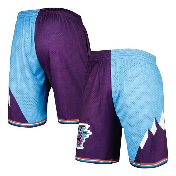 mens-mitchell---ness-turquoise-purple-utah-jazz-hardwood-classics-1996-split-swingman-shorts/