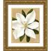 Popp Grace 12x14 Gold Ornate Wood Framed with Double Matting Museum Art Print Titled - Magnolia on Gold II