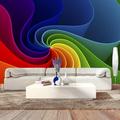 Tiptophomedecor 3D Illusion Peel and Stick Wallpaper Wall Mural - Colorful Pinwheel - Removable Wall Decals