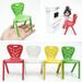 HYDa 1:10 Miniature Chair Candy Color Unbreakable Plastic Dollhouse Model Chair for Kids