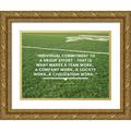 ArtsyQuotes 14x12 Gold Ornate Wood Framed with Double Matting Museum Art Print Titled - Vince Lombardi Quote: Group Effort