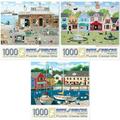 Bits and Pieces - Value Set of Three (3) 1000 Piece Jigsaw Puzzles for Adults - Each Puzzle Measures 20 x 27 - 1000 Piece Old Fashion Collection Jigsaws by Artist Wilfrido Limvalencia