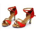 Floleo Clearance Girl Latin Dance Shoes Med-Heels Satin Shoes Party Tango Dance Shoes