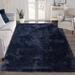 HOMERRY Fluffy Area Rug 8 x 10 Plush Fluffy Rugs Shaggy Carpet Rugs for Bedroom Living Room Navy Blue