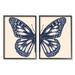 Stupell Industries Intricate Butterfly Wings Detail Bold Insect Drawing Graphic Art Black Framed Art Print Wall Art Set of 2 Design by Caroline Alfreds