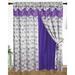 Devika Jacquard Rod Pocket Panel With Attached Valance and Backing Purple 54x84 Inches