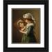 Elisabeth Louise VigÃ©e Le Brun 15x18 Black Ornate Wood Framed Double Matted Museum Art Print Titled - Julie Le Brun Looking in a Mirror (1787)