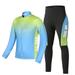 Carevas Men s Winter Cycling Clothing Set Long Sleeve Windproof Thermal Fleece Cycling Jersey Coat Jacket with 4D Padded Pants Trousers