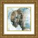 Robinson Carol 12x12 Gold Ornate Wood Framed with Double Matting Museum Art Print Titled - Buffalo On Blue