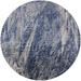 Ahgly Company Machine Washable Indoor Round Industrial Modern Purple Navy Blue Area Rugs 3 Round