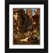 Carl Spitzweg 19x24 Black Ornate Framed Double Matted Museum Art Print Titled: The Arrival of the Stagecoach (circa 1859)