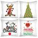 Christmas Throw Pillow Covers Outdoor Pillow Covers Cotton Linen Christmas Pillow Covers 18x18 Christmas Decorations Set of 4 for Farmhouse Home Christmas Decor