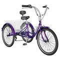 MOPHOTO 26 Adult Tricycles 3 Wheel 7 Speed Trikes with Large Basket for Outdoor Cycling Shopping Exercise Women s Cruiser Bike