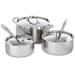 BergHOFF Vintage Tri-Ply Hammered Stainless Steel 6Pc Starter Cookware Set Stainless Steel in Gray | Wayfair 2224297