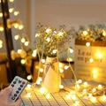 Indoor String Lights 33FT Globe String Lights Plug in String Lights 8 Lighting Modes with Remote Control String Light Indoor Outdoor Garden Patio Party String Lights for Bedroom<100 LED Ball>