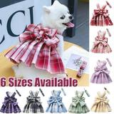 Dog Dress with Leash Set Soft & Comfy Pet Vest Harness with Bow Design for Small Dogs and Cats Rabbit