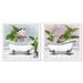 Oliver Gal Bathtub - 2 Piece Picture Frame Graphic Art Set Paper in Green/Pink/White | 14 H x 28 W x 0.75 D in | Wayfair 44246_12x12x2_PAPER_WHITE