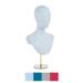 Displays2go PU Foam Mannequin Bust w/ Abstract Facial Features Countertop - Light Blue (SMFBWHLTBL)