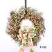 The Holiday Aisle® 24" Winter Christmas Front Door Sunburst Wreath w/ Plaid Bow, Snowed Red Berry Pinecone Wreath /Twig in Brown/Green/Red | Wayfair