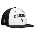 Men's Fanatics Branded White/Black Chicago White Sox Iconic Color Blocked Fitted Hat