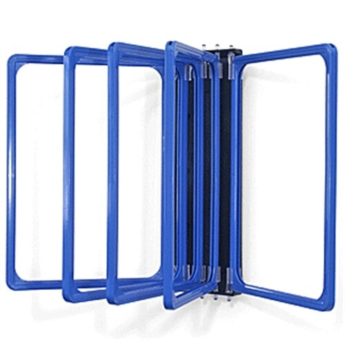 Schild Klapprahmen mit 5 Fächern DIN A4 blau, Kunststoff, 210x297 mm Image