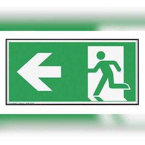 MADRID Black Line Wegweiser Fluchtweg, 15,05 x 29,95 cm Image