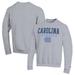 Men's Champion Heather Gray North Carolina Tar Heels Stack Logo Lacrosse Powerblend Pullover Sweatshirt