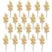 20 Pc Artificial Berry Stems 7.5 Inches Christmas Glitter Berries Stems Artificial Christmas Picks for Xmas Tree(Gold)