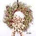 The Holiday Aisle® 24" Winter Christmas Front Door Sunburst Wreath w/ Plaid Bow, Snowed Red Berry Pinecone Wreath /Twig in Black/Brown/Green | Wayfair