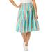Plus Size Women's Jersey Knit Tiered Skirt by Woman Within in White Multi Watercolor Stripe (Size 26/28)
