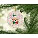 The Holiday Aisle® Chihuahua Merry Christmas Hanging Figurine Ornament Ceramic/Porcelain in Brown/Green/Pink | 2.8 H x 2.8 W x 0.15 D in | Wayfair