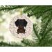 The Holiday Aisle® Merry Christmas Wire Haired Dachshund Black Tan Hanging Figurine Ornament /Porcelain in Black/Brown/Pink | Wayfair