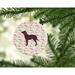 The Holiday Aisle® American Water Spaniel Merry Christmas Hanging Figurine Ornament /Porcelain in Brown/Pink/White | Wayfair