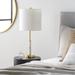 Everly Quinn Metal & Stone Table Lamp Linen/Metal/Stone in Gray/White/Yellow | 13 W x 13 D in | Wayfair 48B8DF86A38643228536DF91A3903DEF