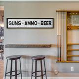 Trinx Guns Ammo Beer Wall Décor, Wood in Black/Gray | 8 H x 36 W x 1 D in | Wayfair F3691371381D44AEB3CC76D5B5BFC188