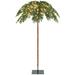 The Holiday Aisle® 6ft Artificial Pre-lit Palm Tree Hinged Christmas Tree W/250 Led Lights, Metal in White | Wayfair