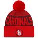 Men's New Era Red St. Louis Cardinals Authentic Collection Sport Cuffed Knit Hat with Pom