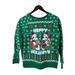 Disney Tops | Disney Mickey Minnie Mouse Snowflake Happy Holidays Christmas Sweatshirt Medium | Color: Green/White | Size: Medium