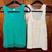 J. Crew Tops | 2 J. Crew Tank Tops. Pink One Is A Racer Back. Size Small | Color: Cream/Green | Size: S