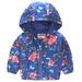 1-6T Toddler Girls Cartoon Zip Jacket Hooded Trench Lightweight Kids Outdoor Dust Windbreaker Coats